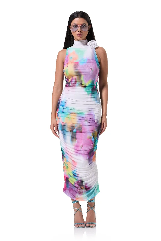 Fiorella Midi Dress - Blur Pansy