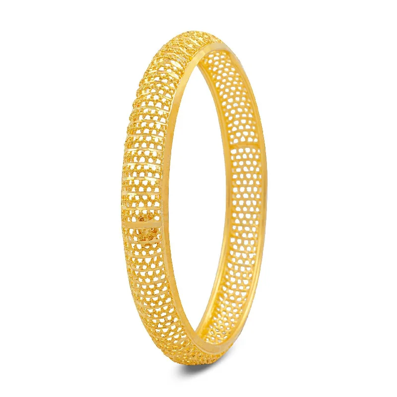 24ct Heavy Gold Plated Boho Style Bangle PGB5-022