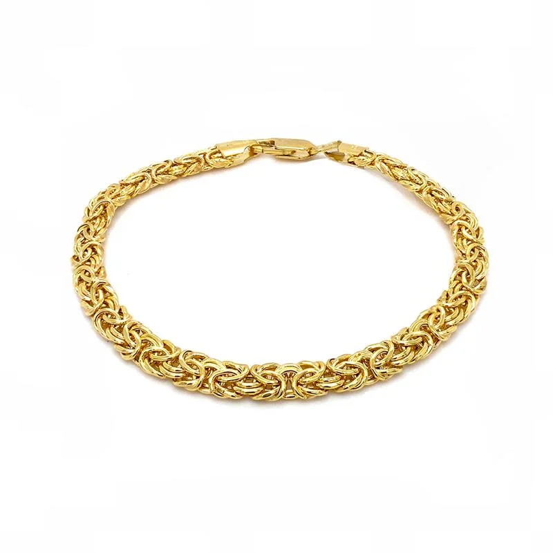 9K Yellow Gold 6mm Byzantine Chain Bracelet /7.5