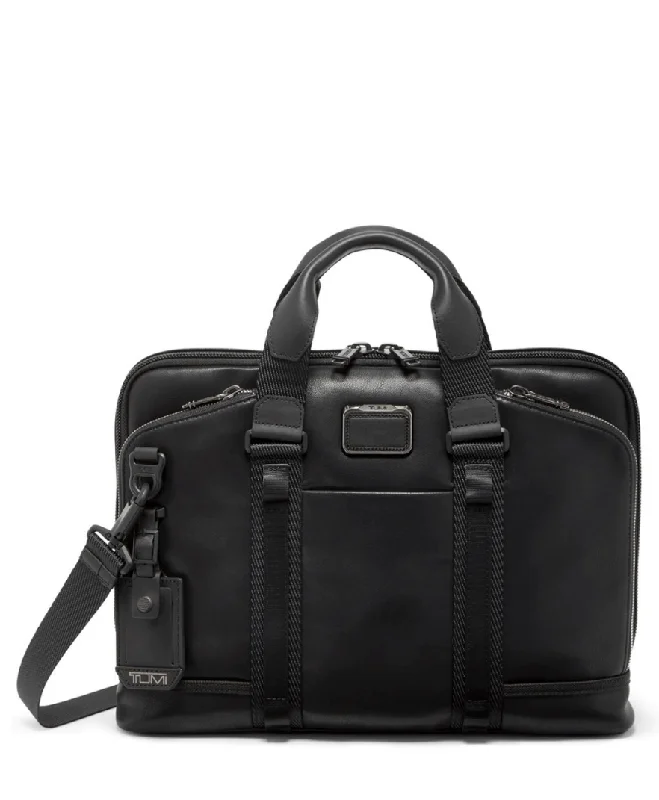 Tumi Alpha Bravo Leather Academy Brief